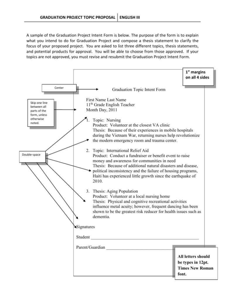 Topic Proposal Template