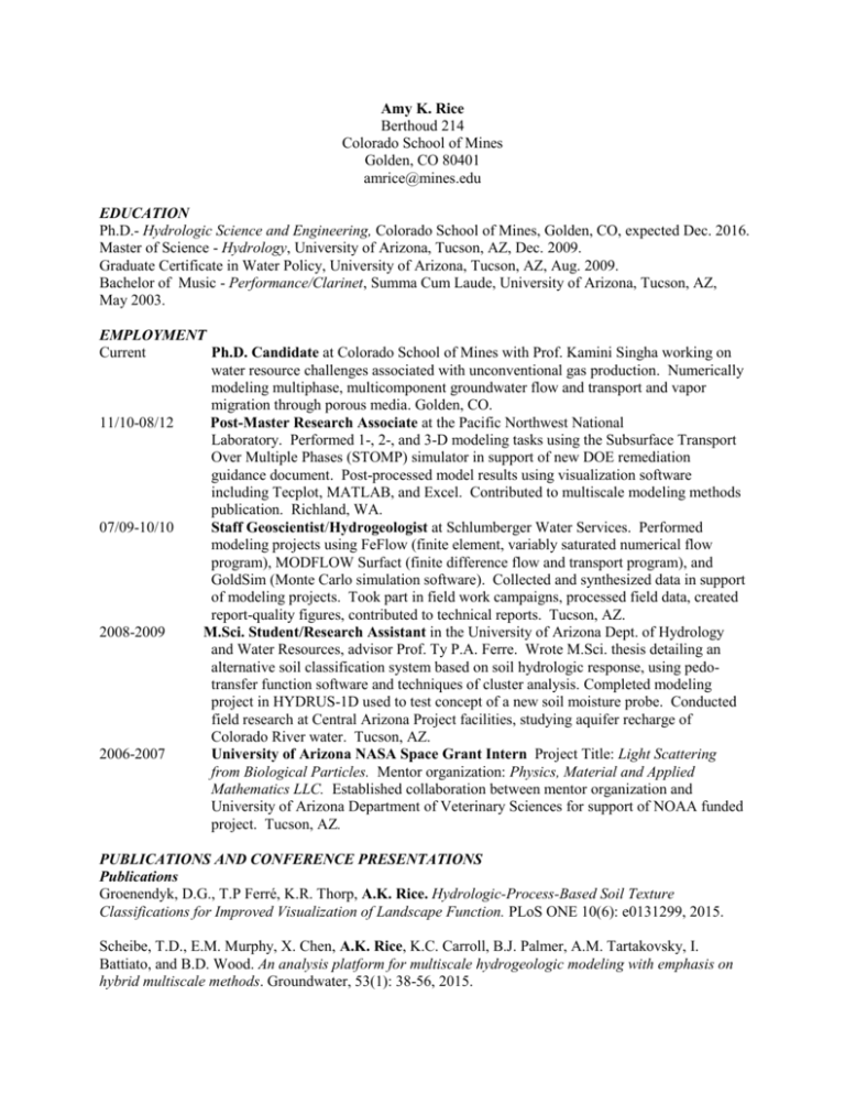 Resume - Inside Mines - Colorado School of Mines