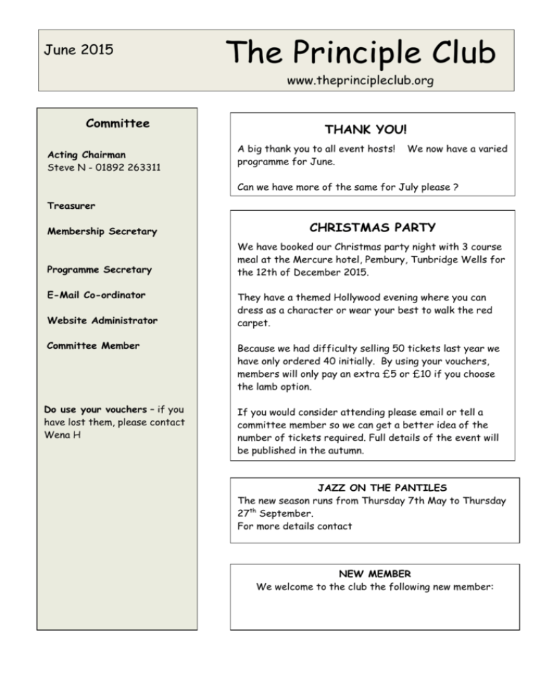 Committee The Principle Club