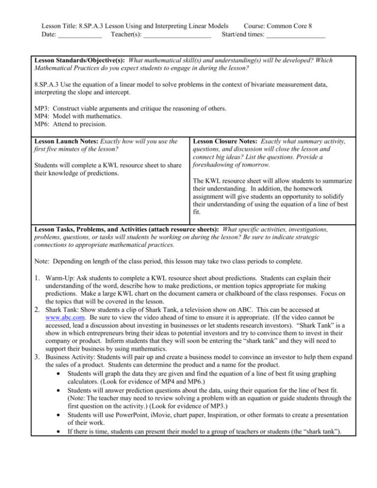 Using And Interpreting Linear Models