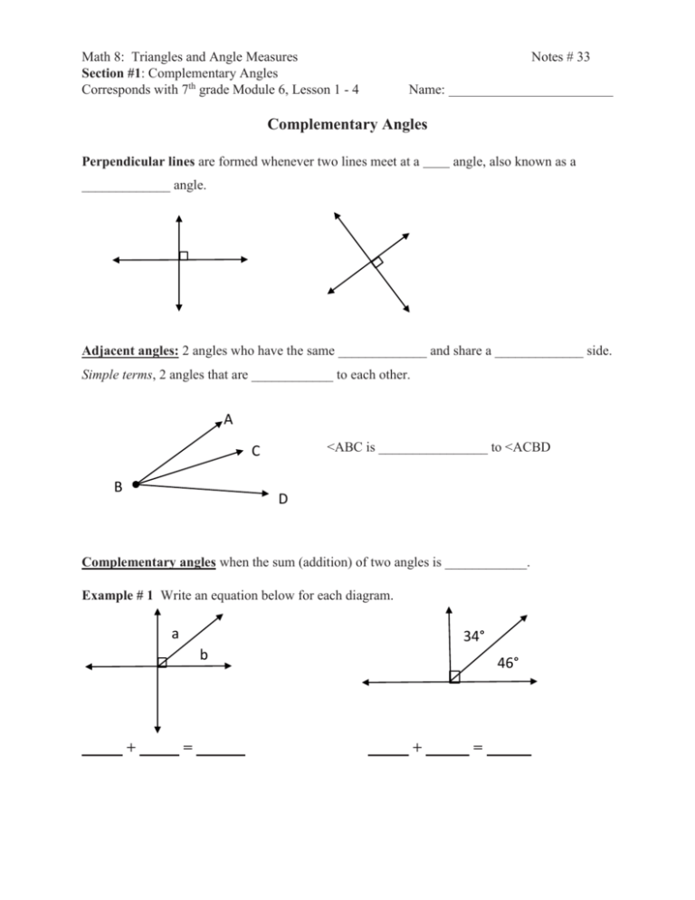 Complementary Angles