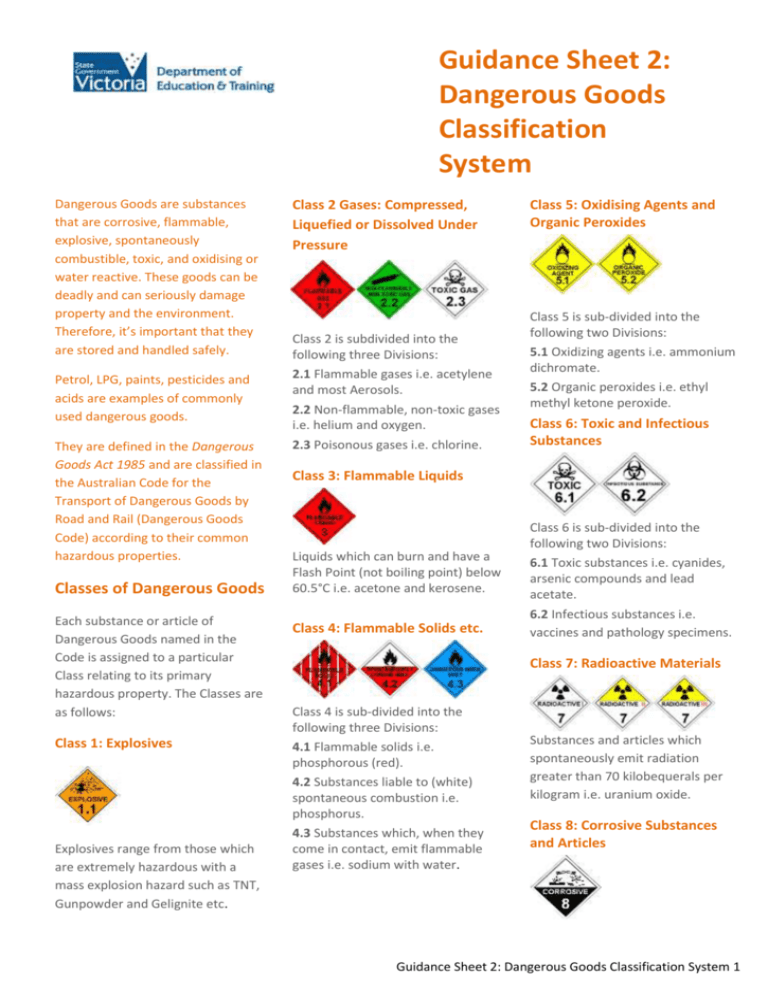 Guidance Sheet 2 Dangerous Goods Classification System (docx