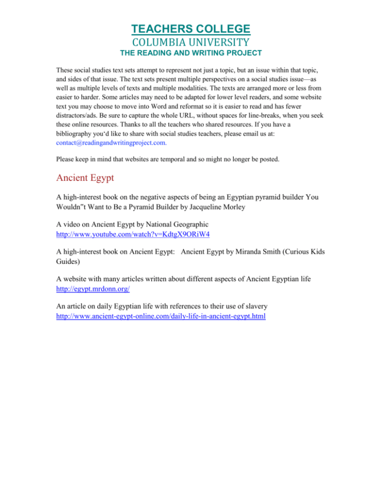 teachers college The Reading & Writing Project