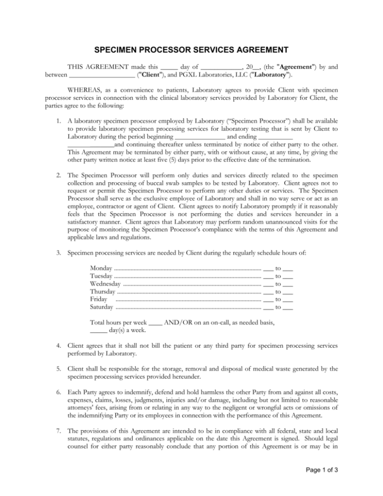 specimen-processor-services-agreement