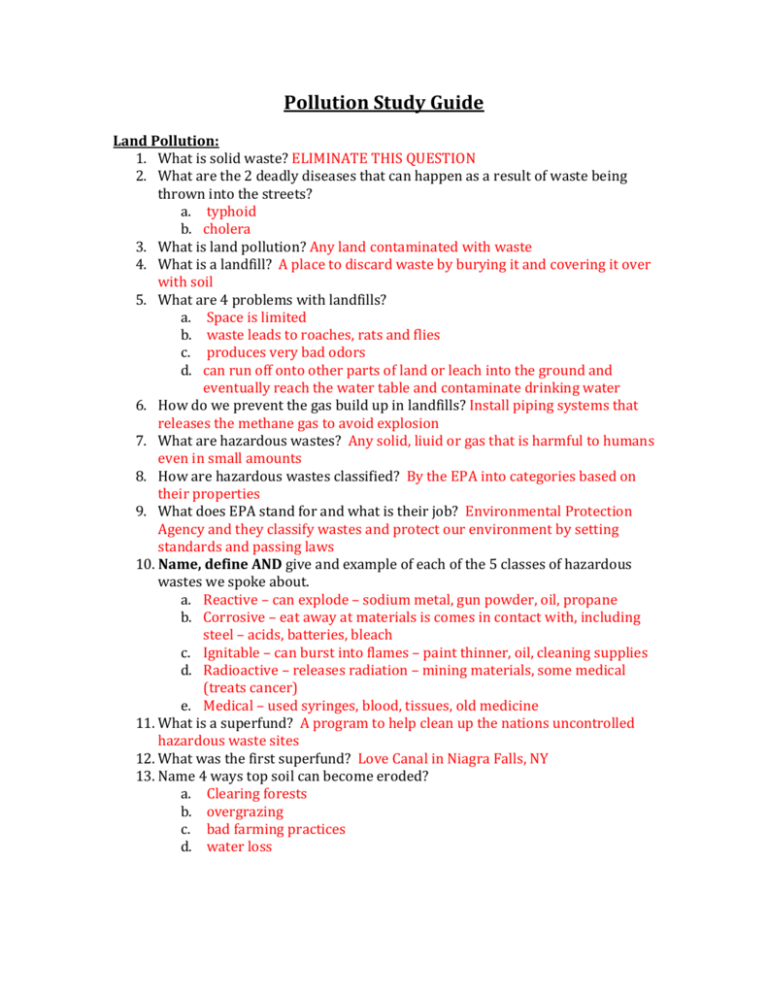 case study questions on pollution