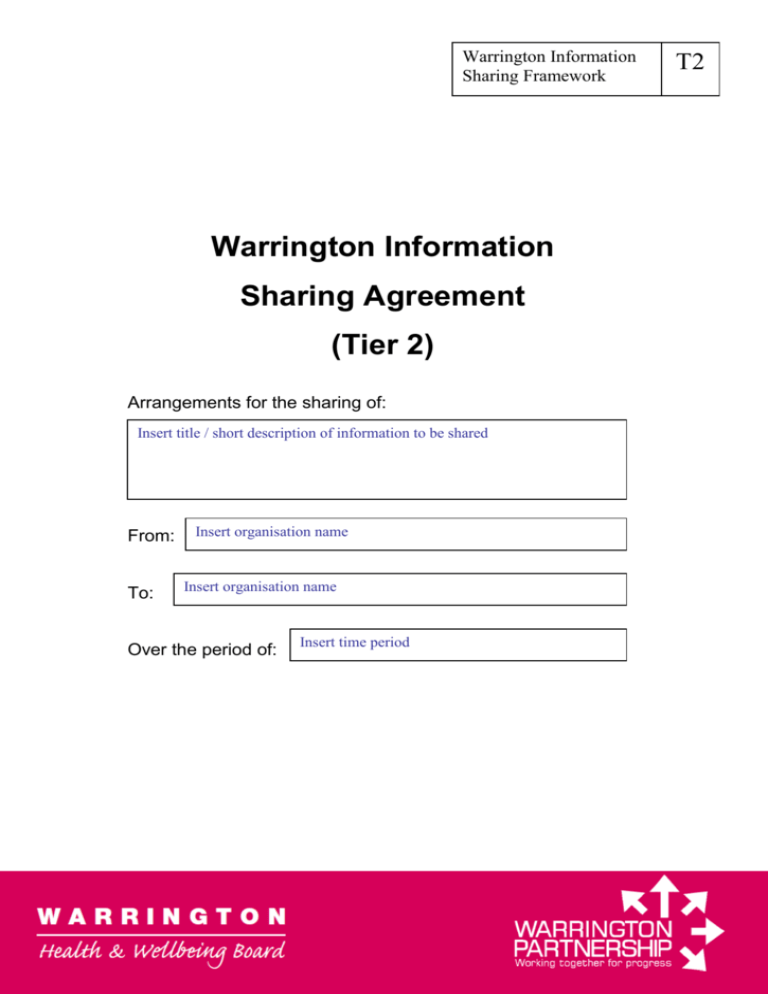 Tier 2 Information Sharing Agreement (Template)