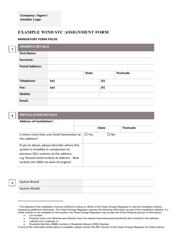 what is stc assignment form