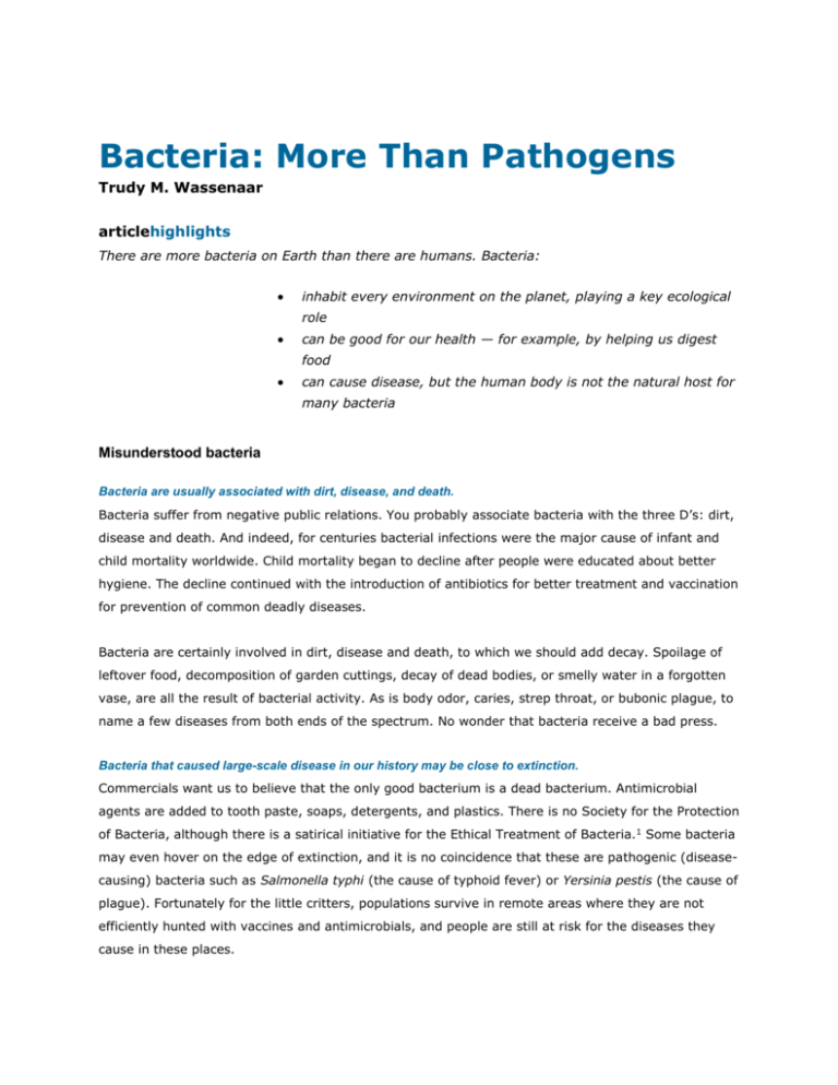 Bacteria article and questions