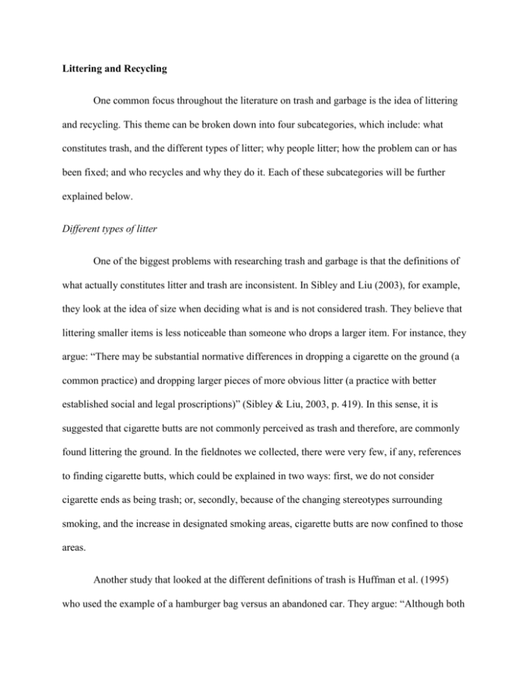 Littering and Recycling