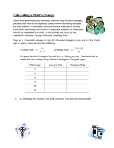 Instructions for Pediatric Dosage Calculation