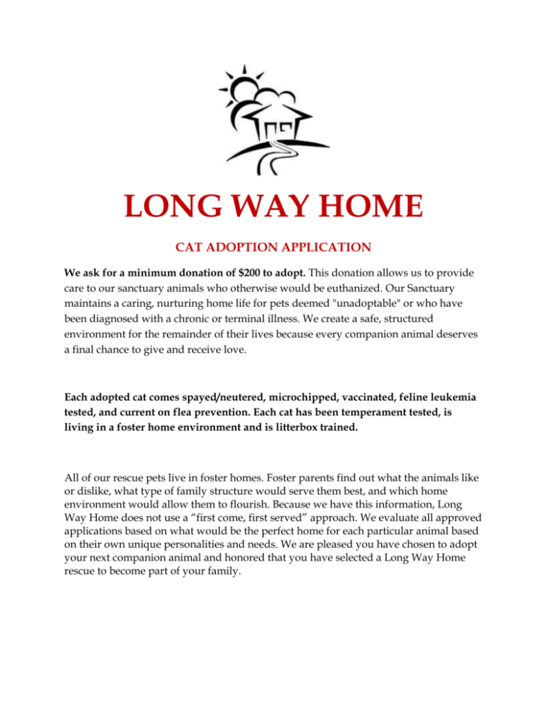 Cat adoption form (printable and able to type on)
