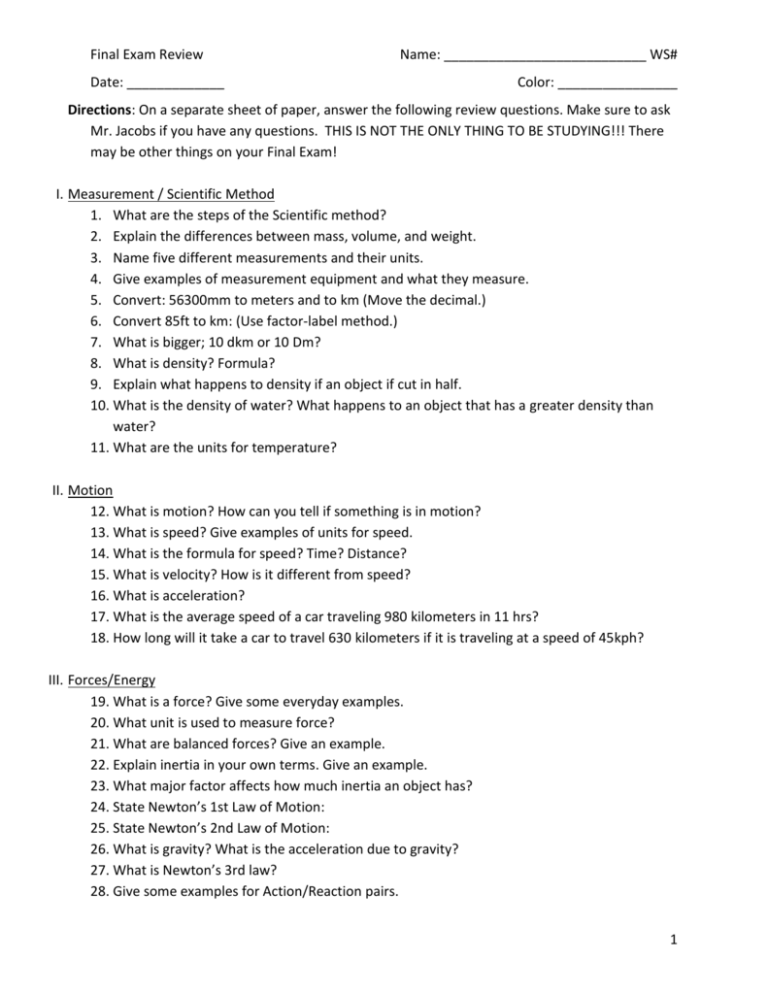 Physical Science Final Exam Review Questions physical-science-final-exam-review-questions