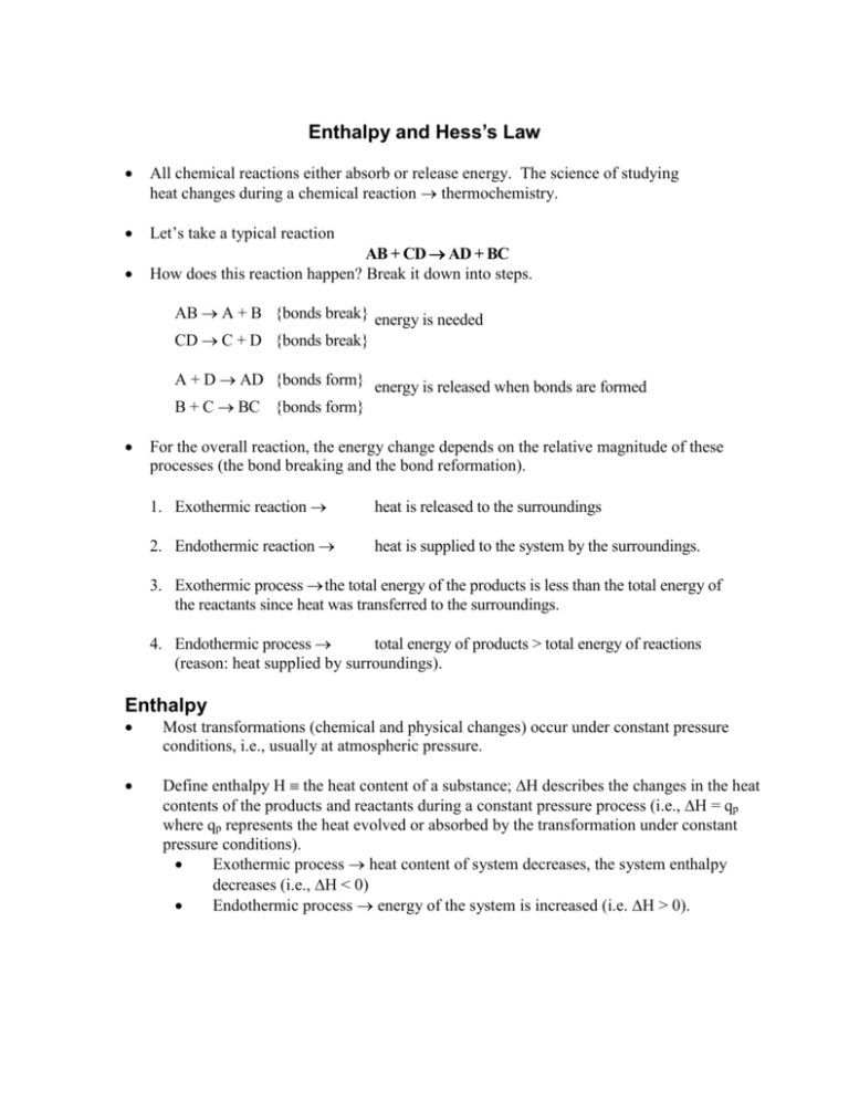 enthalpy-and-hess-s-law