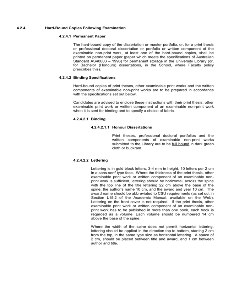 Binding Instructions