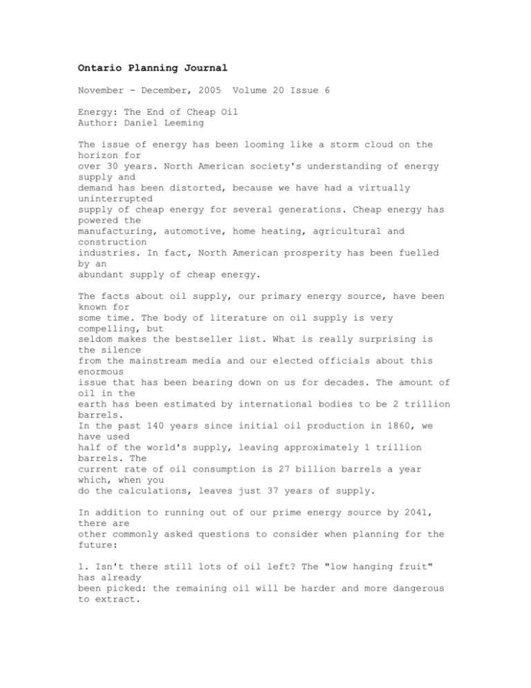 Ontario Planning Journal