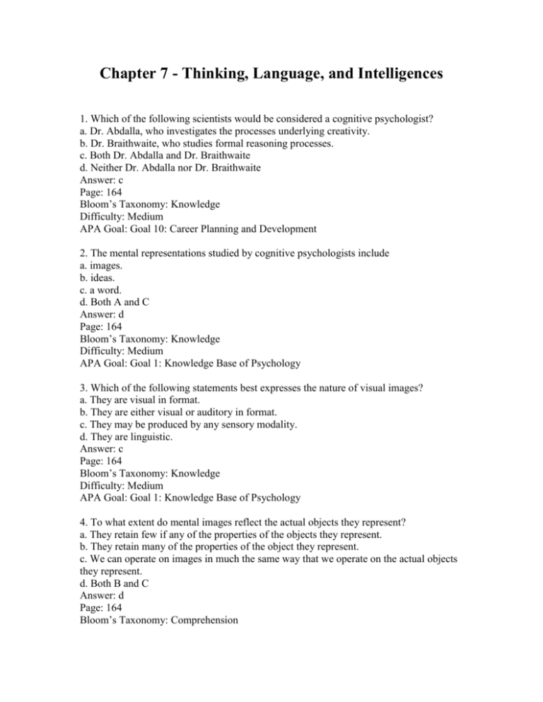 psychologist cognitive