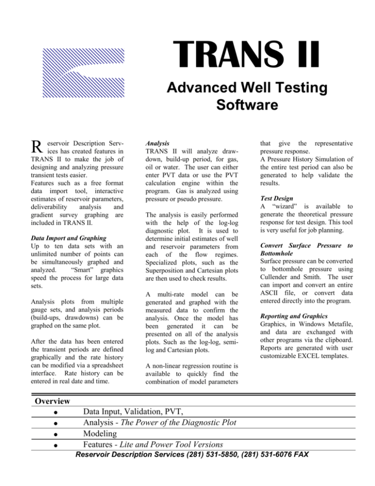 Brochure Reservoir Description Services