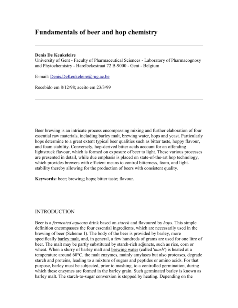 Fundamentals of beer and hop chemistry