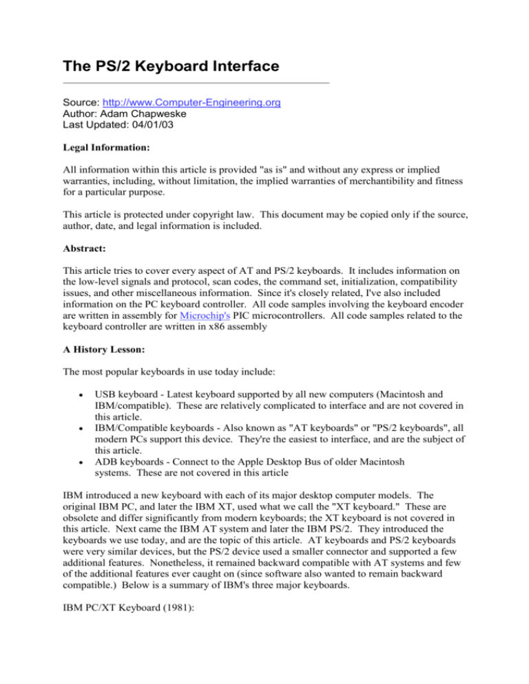 The PS/2 Keyboard Interface Computer
