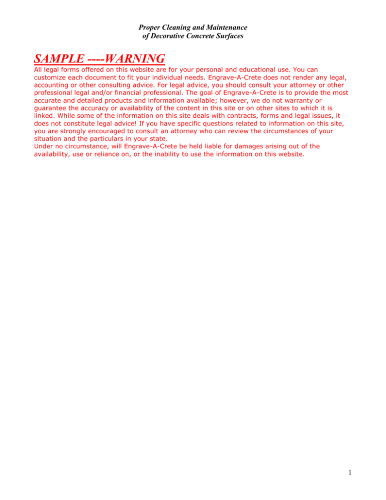 Cleaning and Maintenance Guidelines