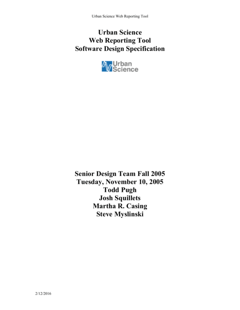 Software design specification