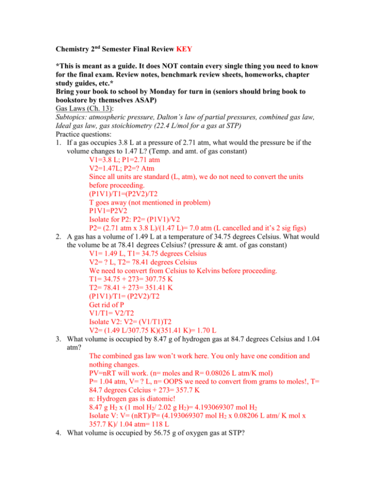 chemistry-2nd-semester-final-review