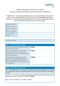 Habitat Regulations Assessment - National Infrastructure Planning