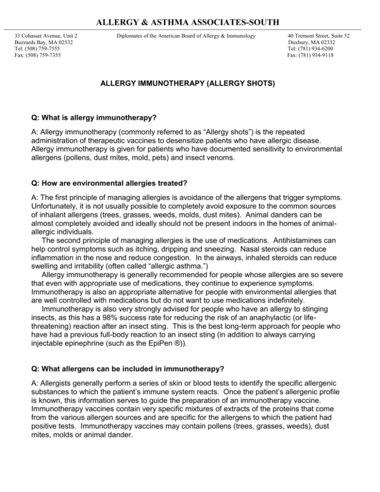 allergy immunotherapy Allergy & Asthma Associates