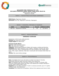 Material Safety Data Sheet Lithium chloride MSDS# 12885 Section