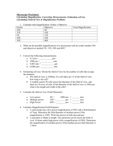 Microscope Calculations Worksheet