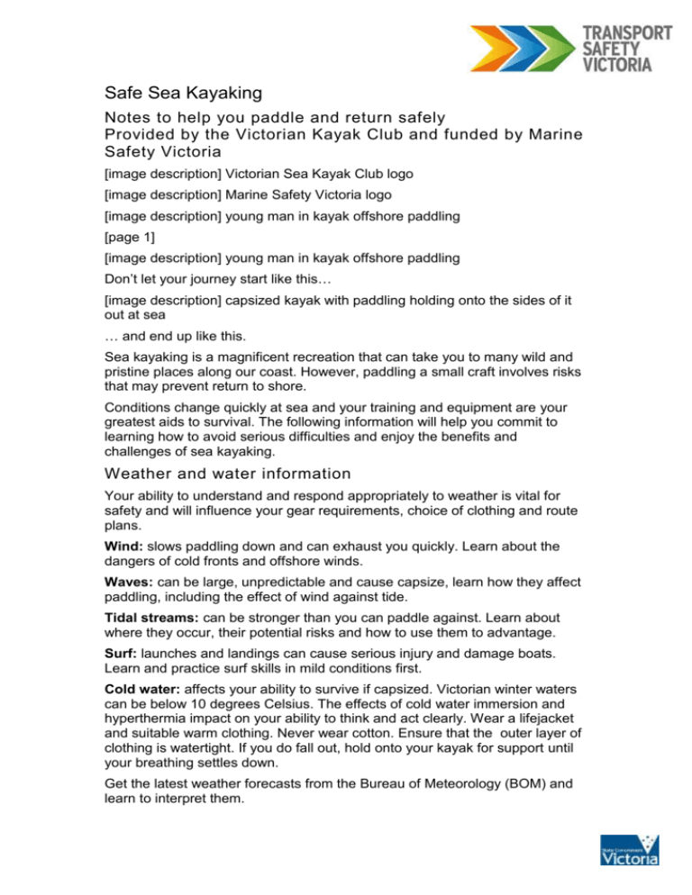 Safeseakayaking Transport Safety Victoria