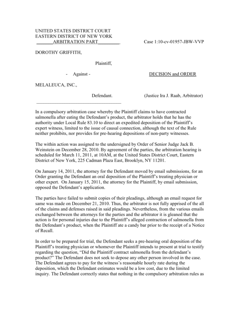 UNITED STATES DISTRICT COURT