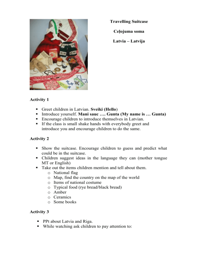 Travelling Suitcase activities