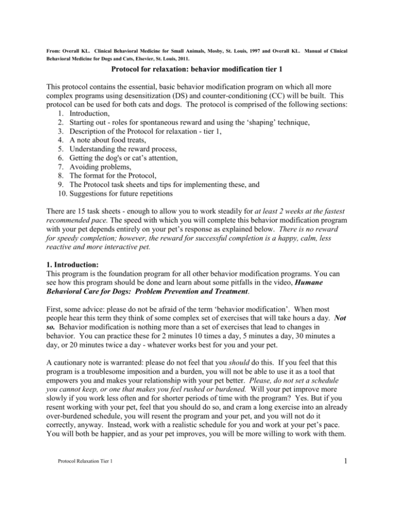 Latest Version of Karen Overall`s Protocol for Relaxation