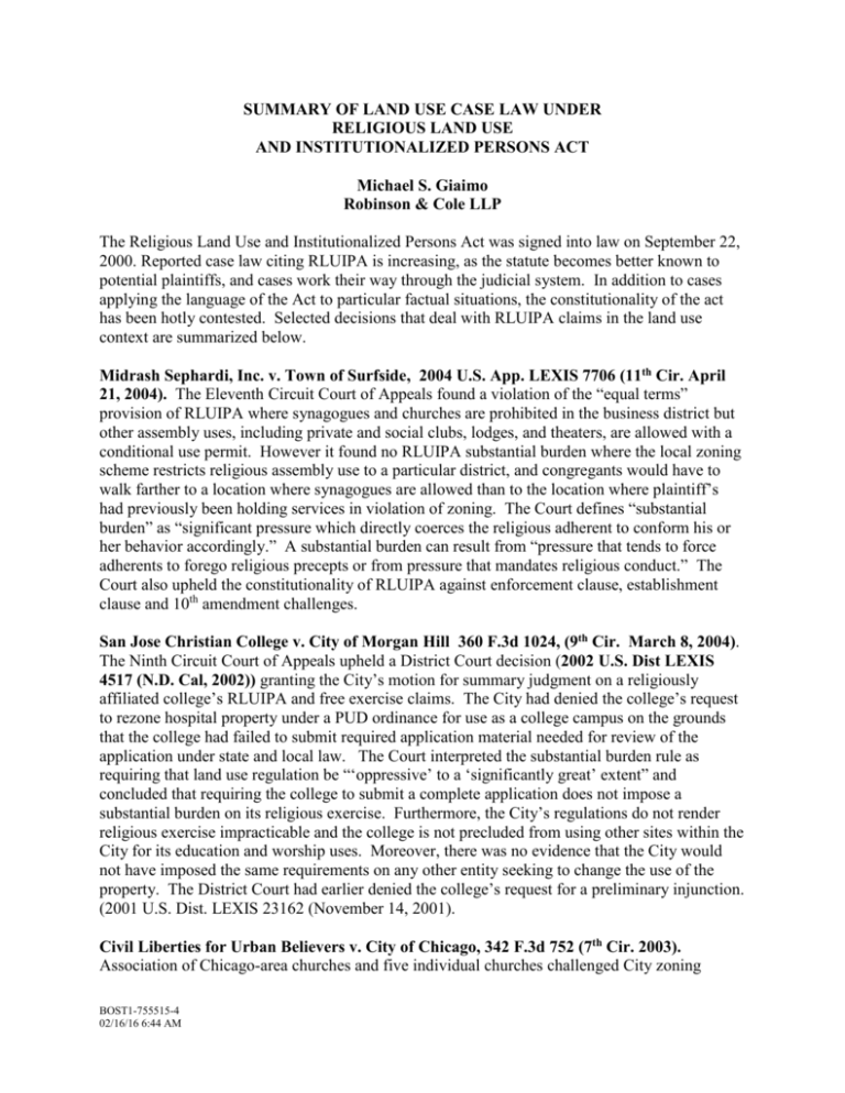 summary-of-land-use-case-law-under