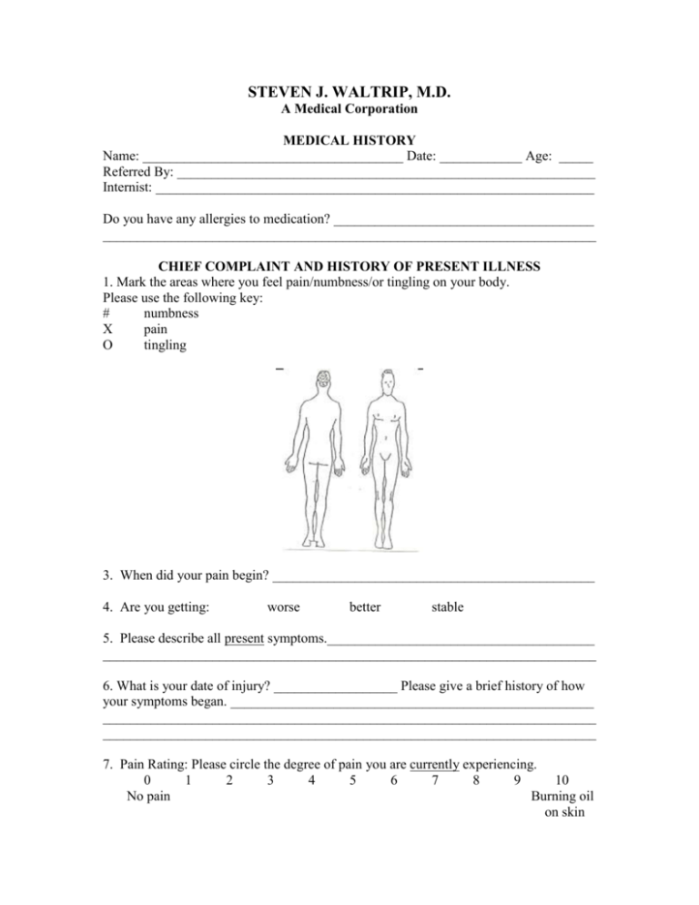 Patient Medical History Form