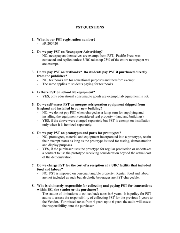 PST QUESTIONS pst-questions