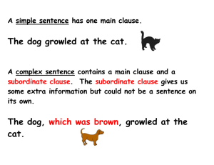 Clauses and Sentence Structure