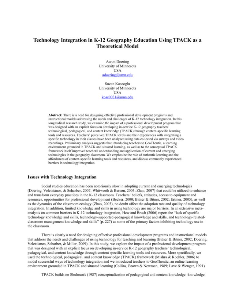 Tech Integration Issue Issues with Technology Integration
