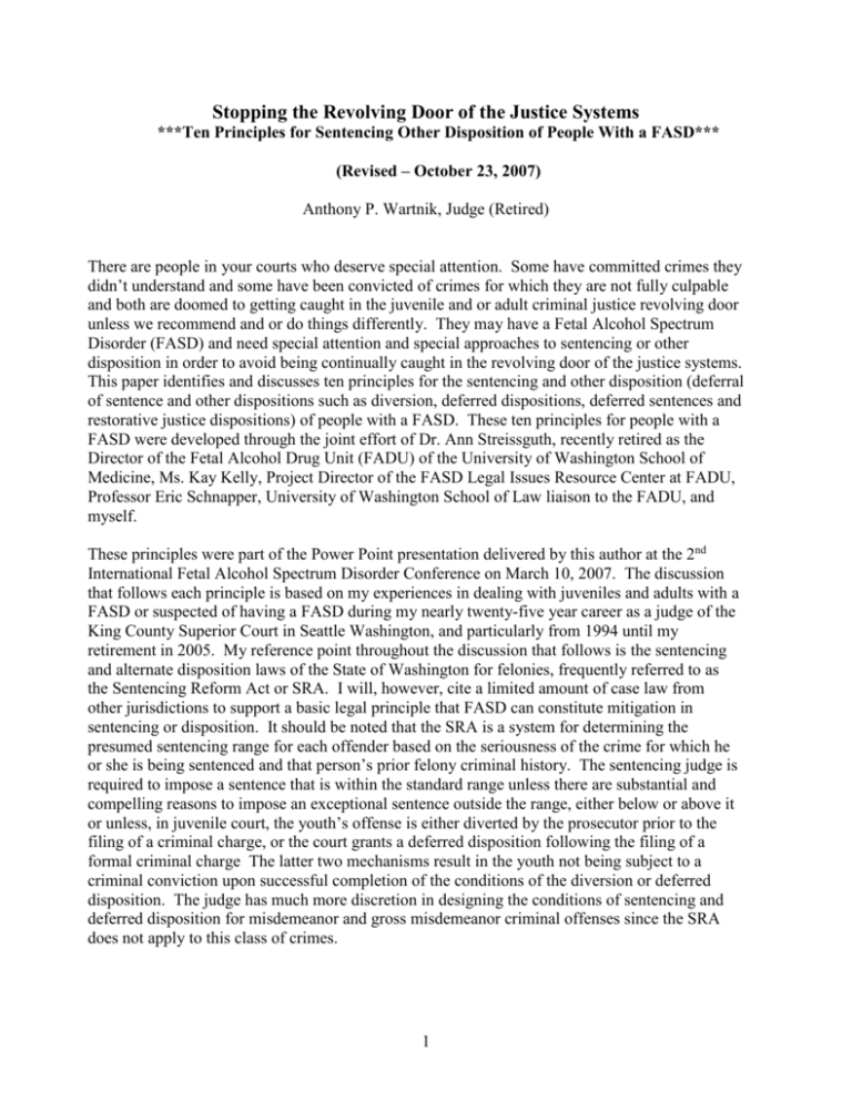 Stopping the Revolving Door of the Justice Systems