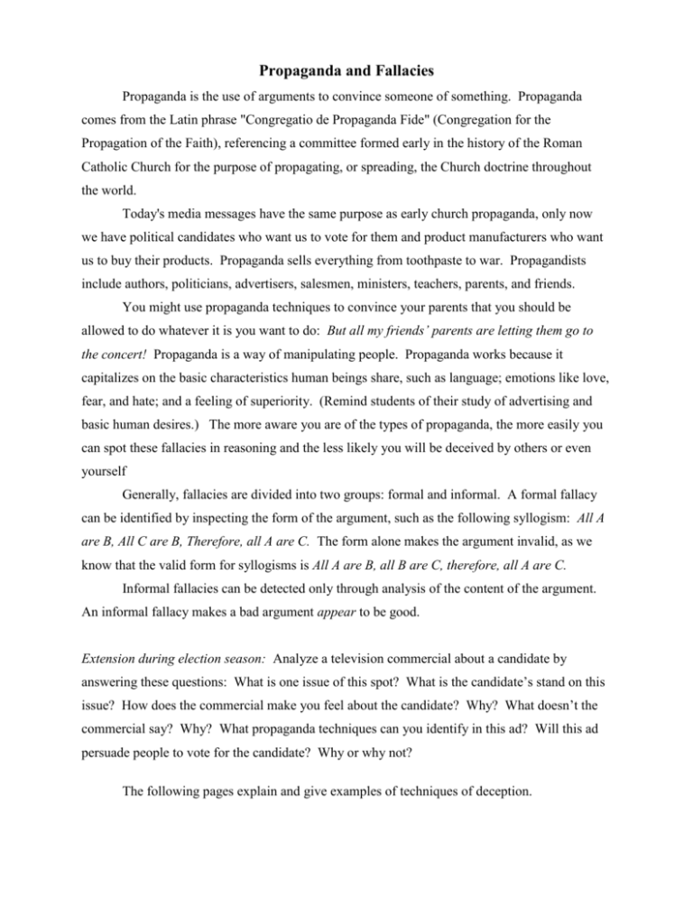 Propaganda and Fallacies