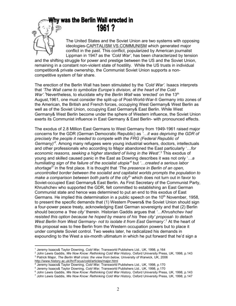 Why was the Berlin Wall erected in 1961.doc