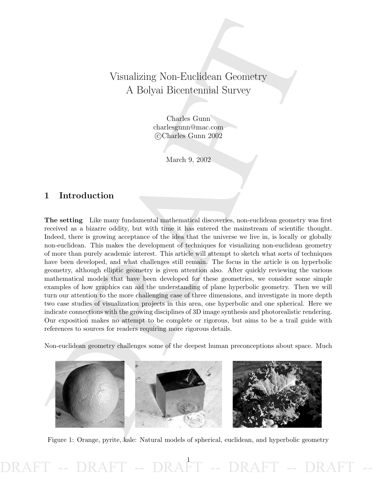 applied math non euclidean geometry