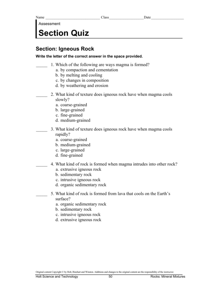 section-quiz-section-igneous-rock