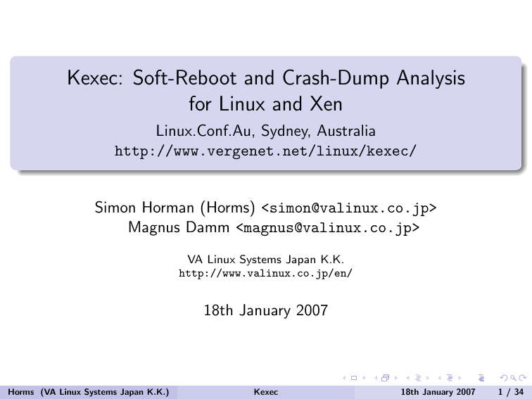 Kexec Horms Solutions