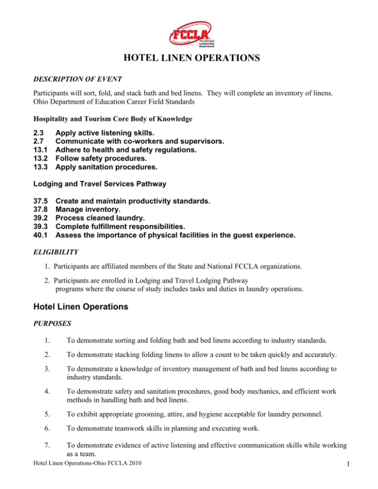 hotel linen operations