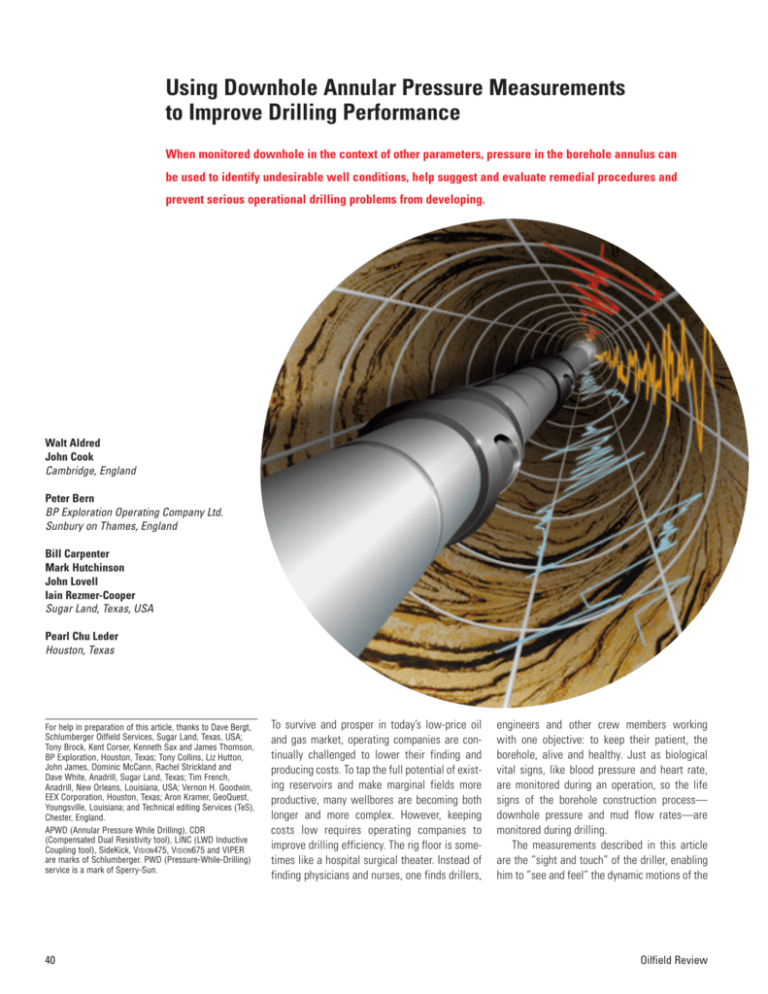 Using Downhole Annular Pressure Measurements