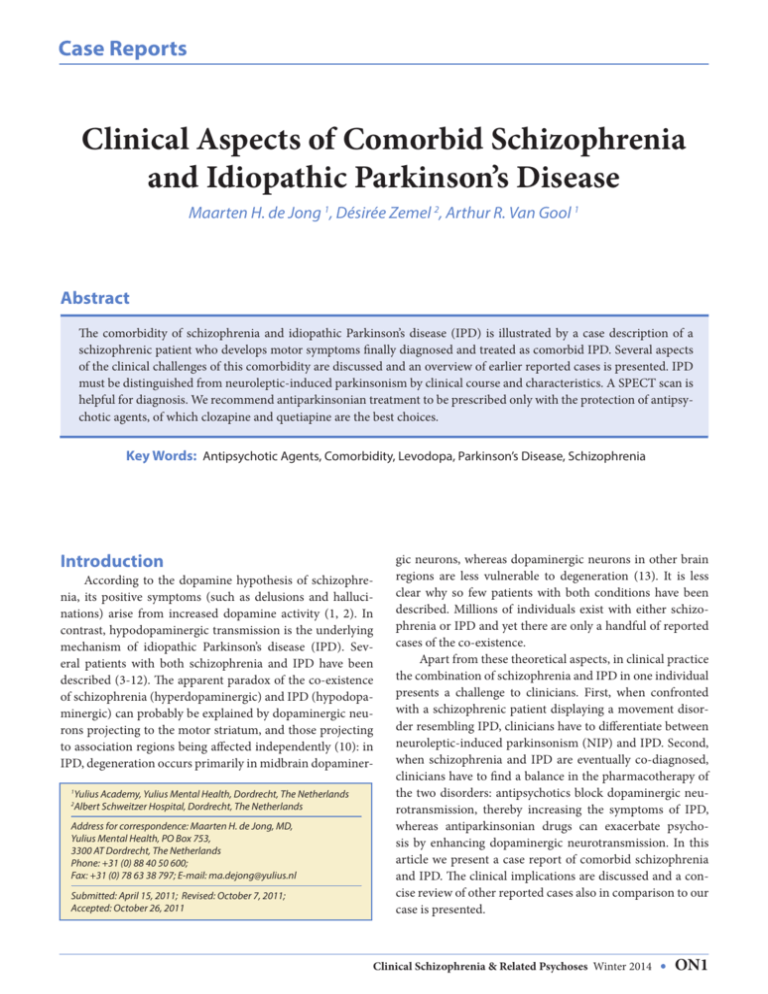 Case Reports Clinical Aspects Of Comorbid Schizophrenia And