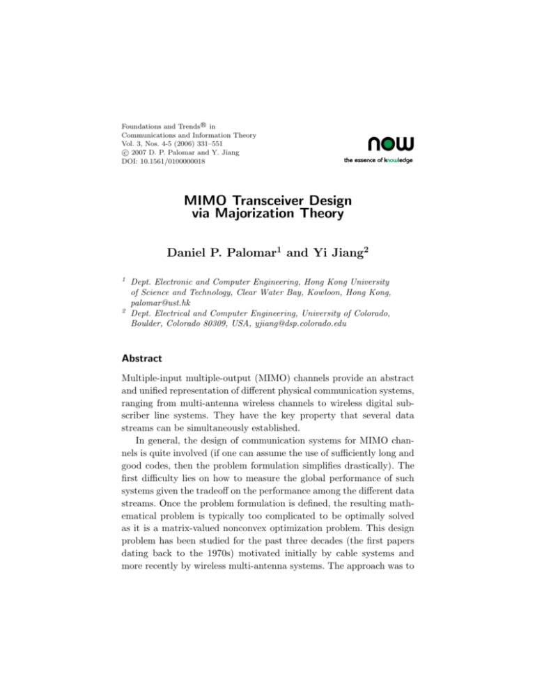 MIMO Transceiver Design via Majorization Theory