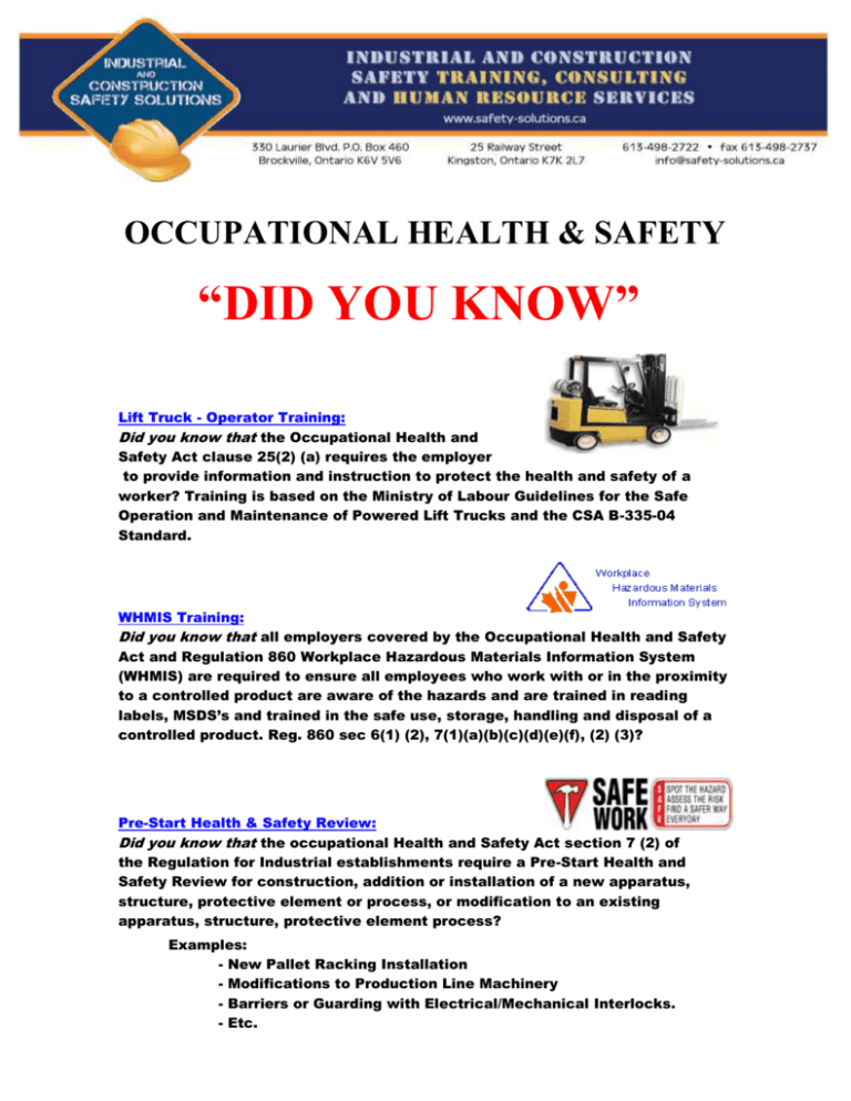 Occupational Health And Safety Part Time Jobs